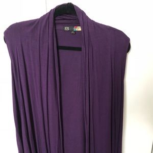 Pretty purple long edgy cardigan.